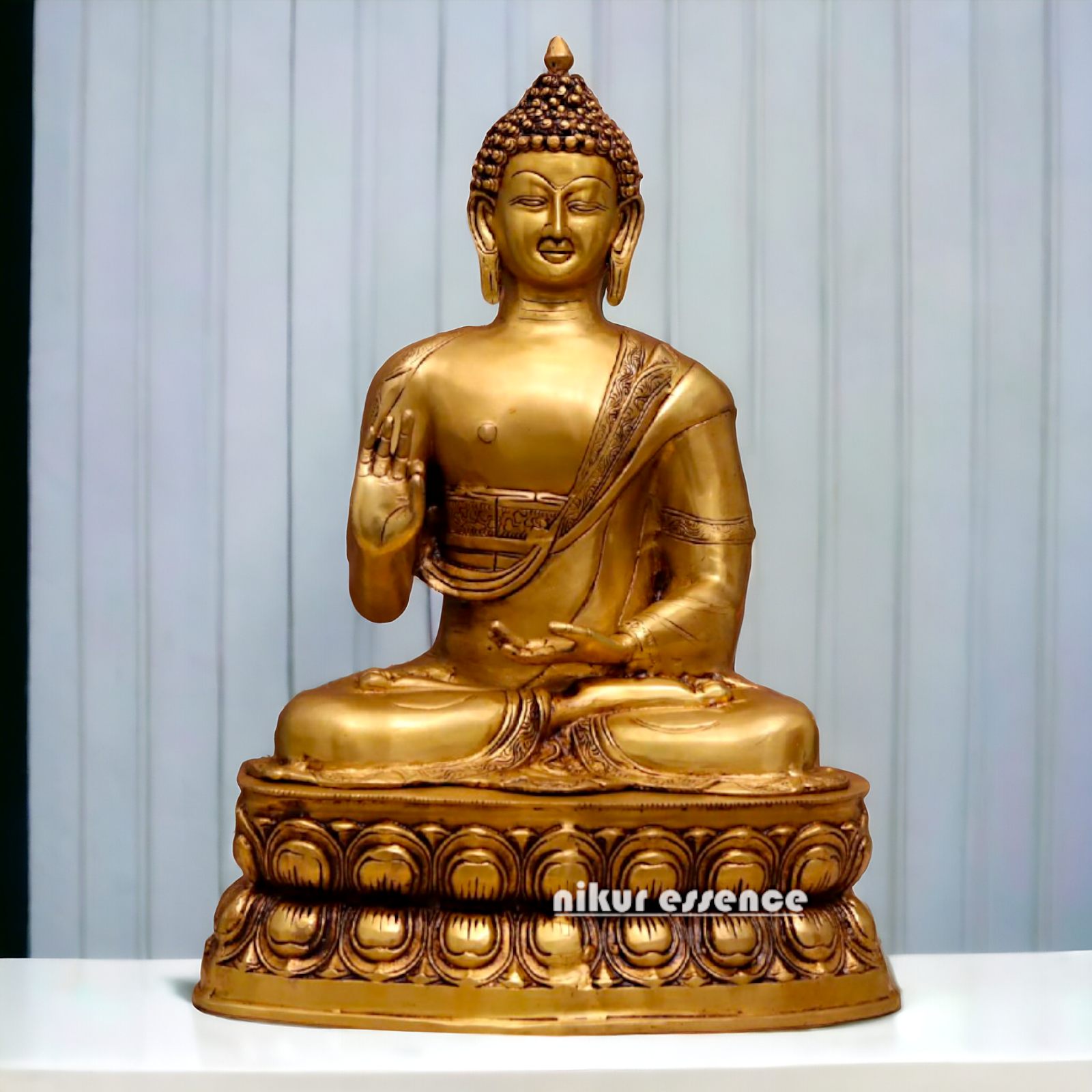 Solid Brass Buddha with Blessing statue - 21 inches