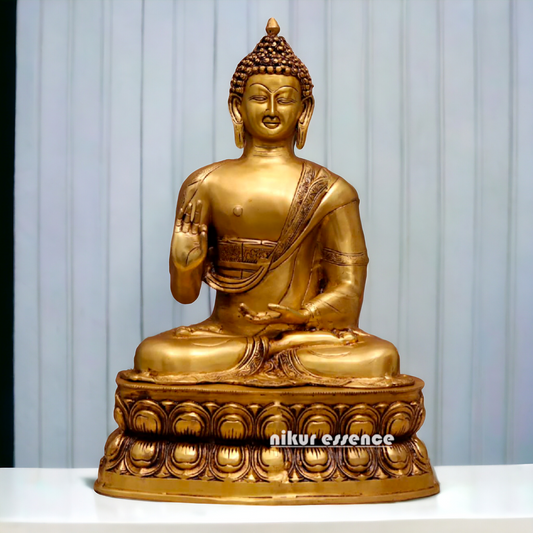 Solid Brass Buddha with Blessing statue - 21 inches