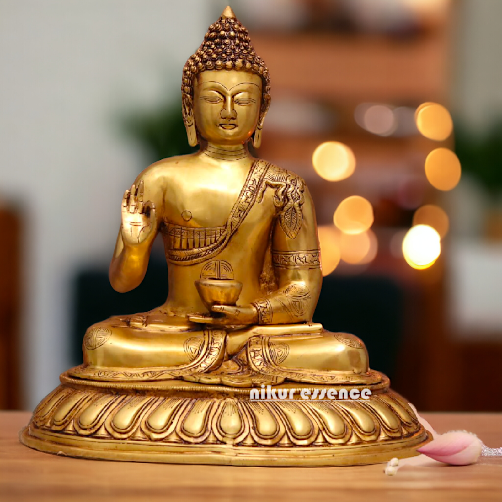 Pure Brass Buddha Sitting statue - 20 inches