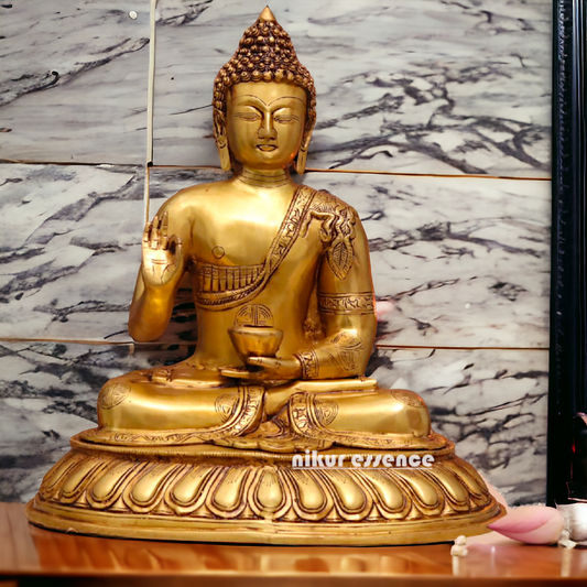 Pure Brass Buddha Sitting statue - 20 inches