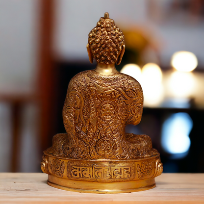 Buddha Sitting Pital Brass statue - 13.5 inches