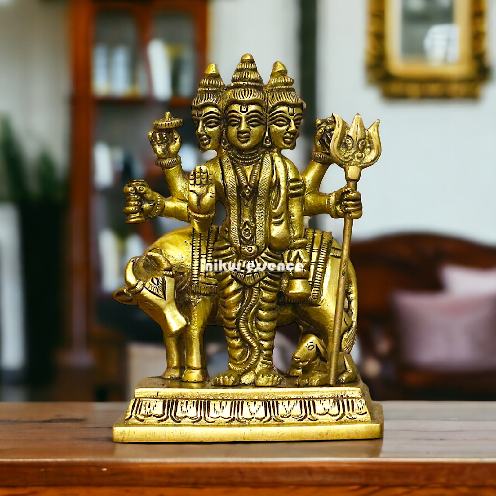 Antique Brass Dattatreya statue - 5 inches