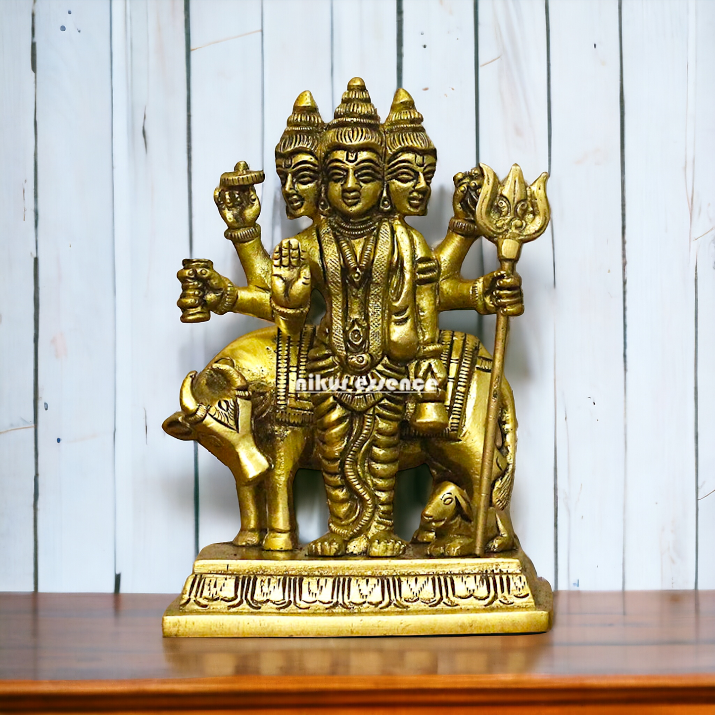 Antique Brass Dattatreya statue - 5 inches