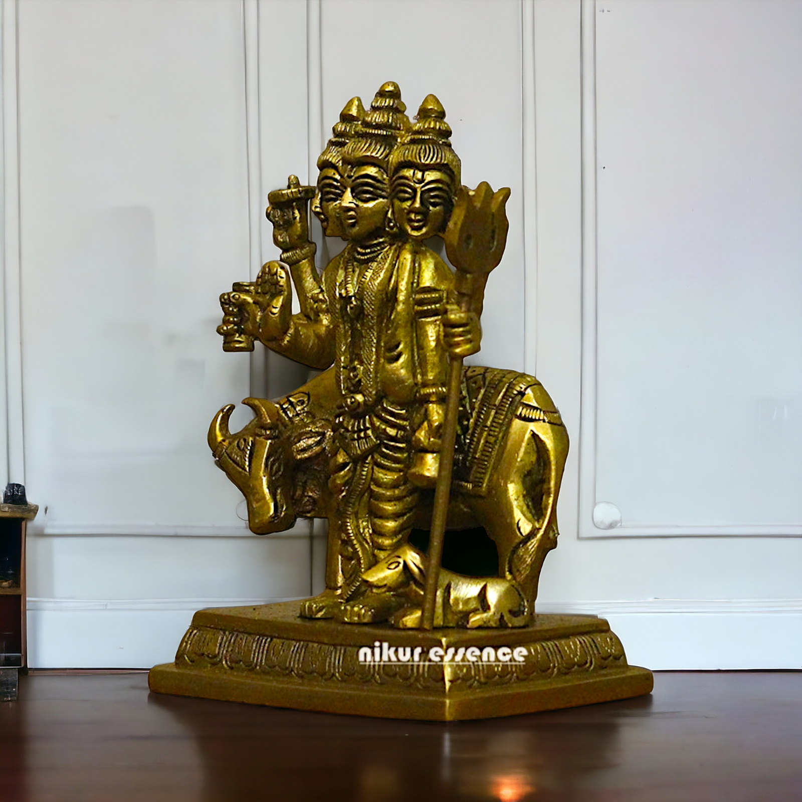 Antique Brass Dattatreya statue - 5 inches