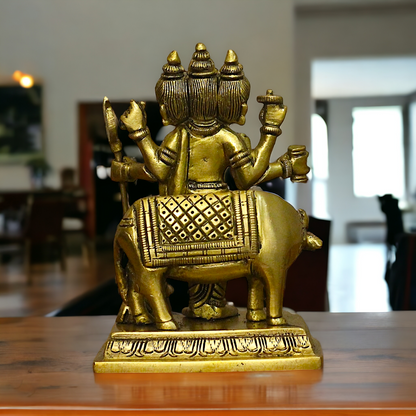 Antique Brass Dattatreya statue - 5 inches