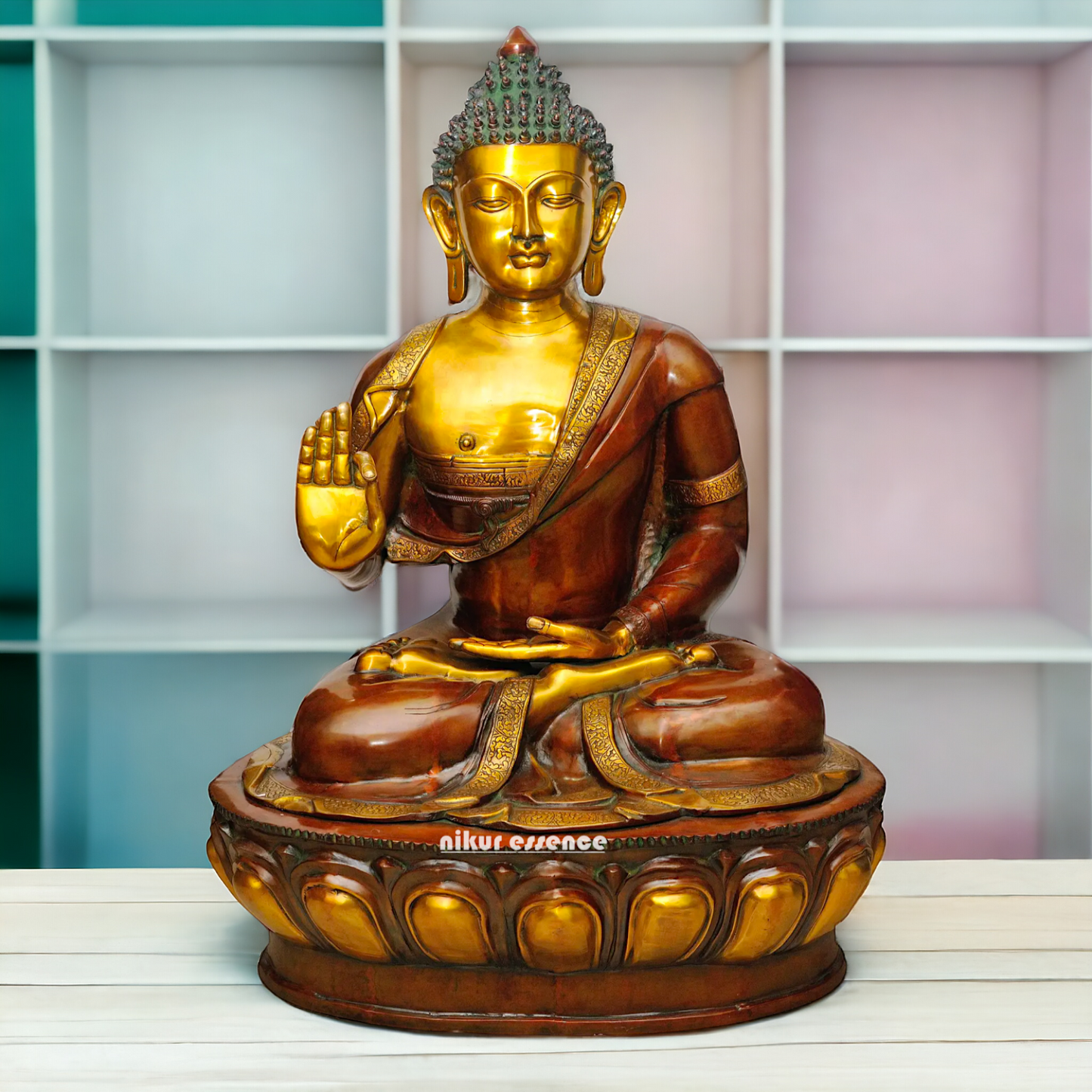 Brass Buddha Sitting with meditation idol - 4 Feet