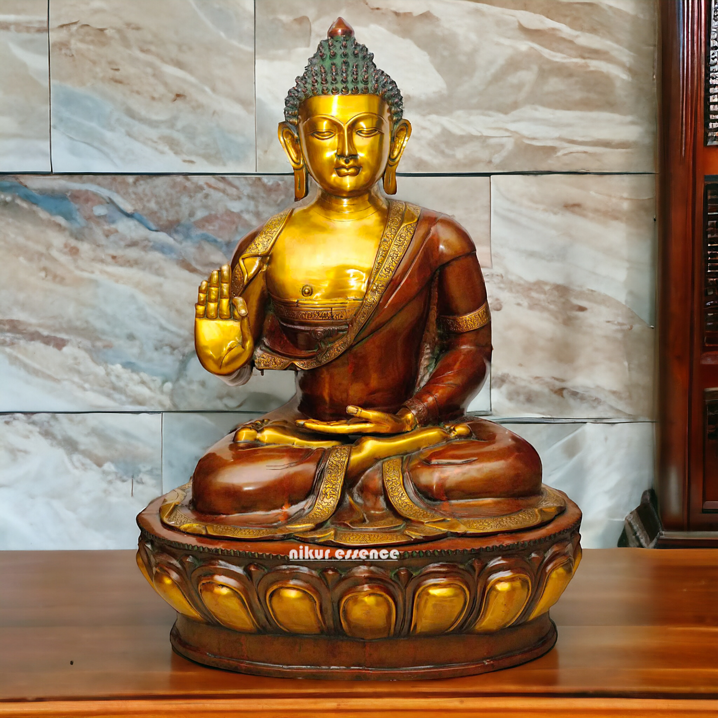 Brass Buddha Sitting with meditation idol - 4 Feet