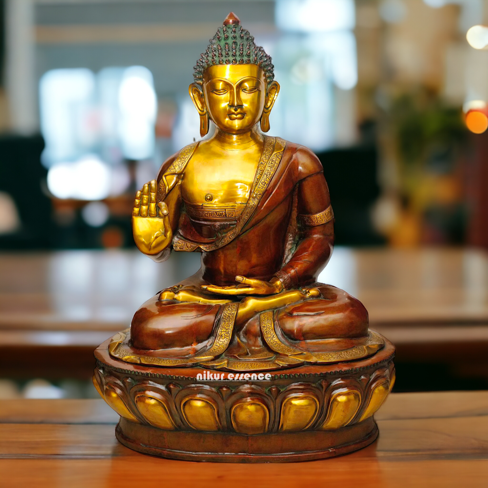 Brass Buddha Sitting with meditation idol - 4 Feet