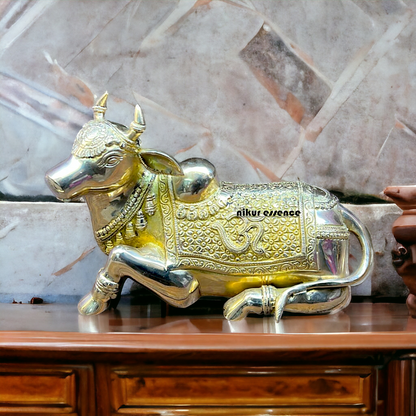 Pure brass Cow Sitting idol 1 feet