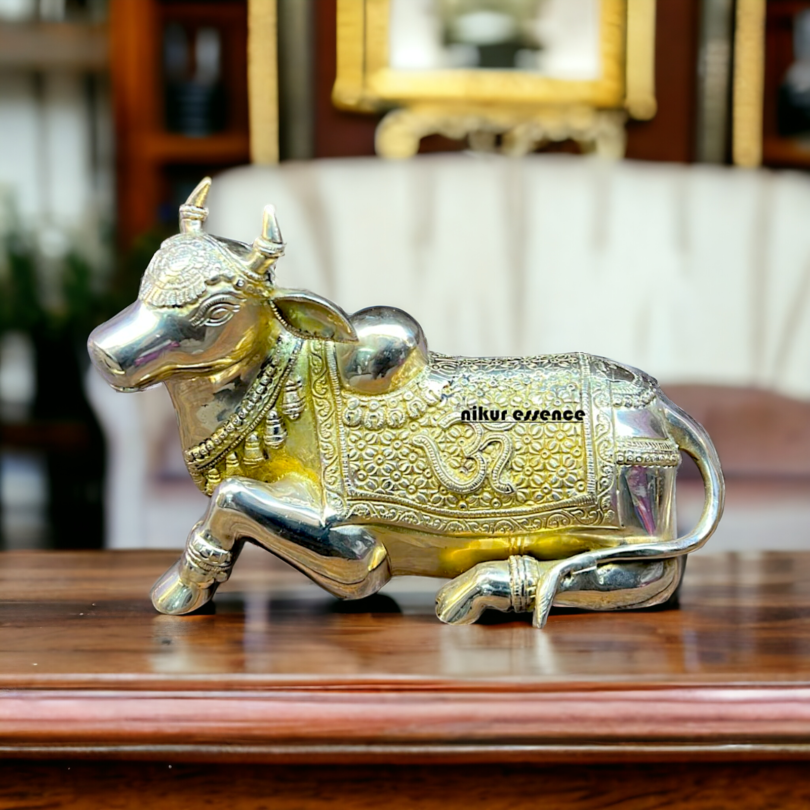 Pure brass Cow Sitting idol 1 feet