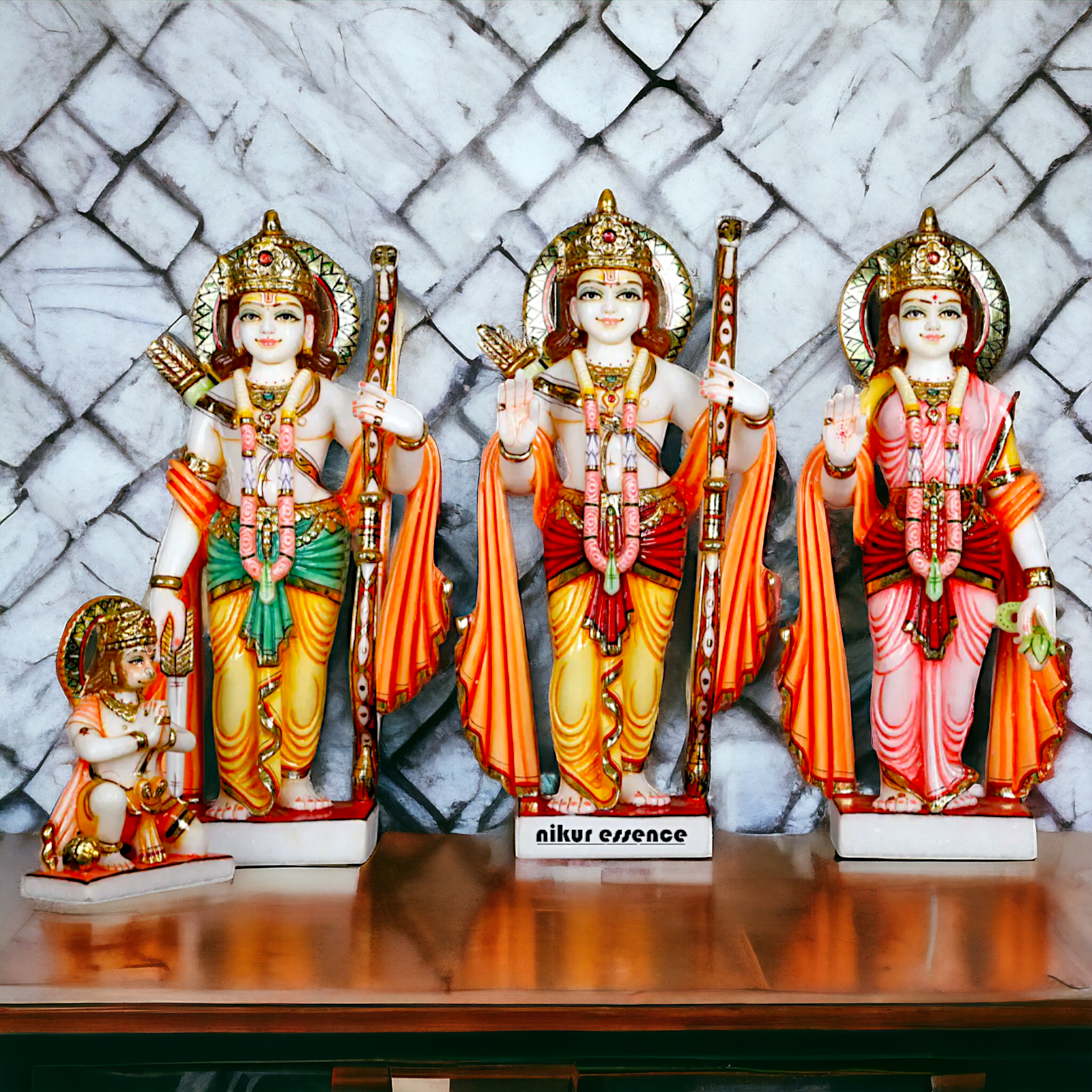 Ram Darbar marble statue - 15 Inches