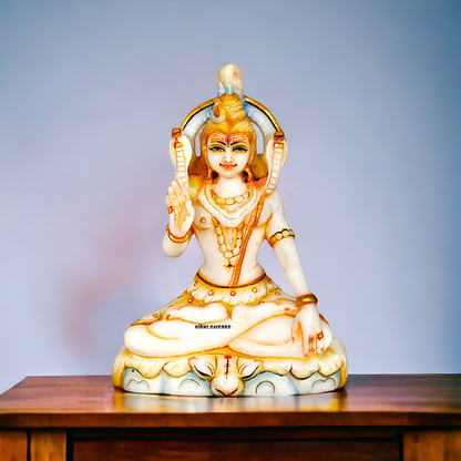 Pure Marble Shiva Parvati idol - 7 Inches