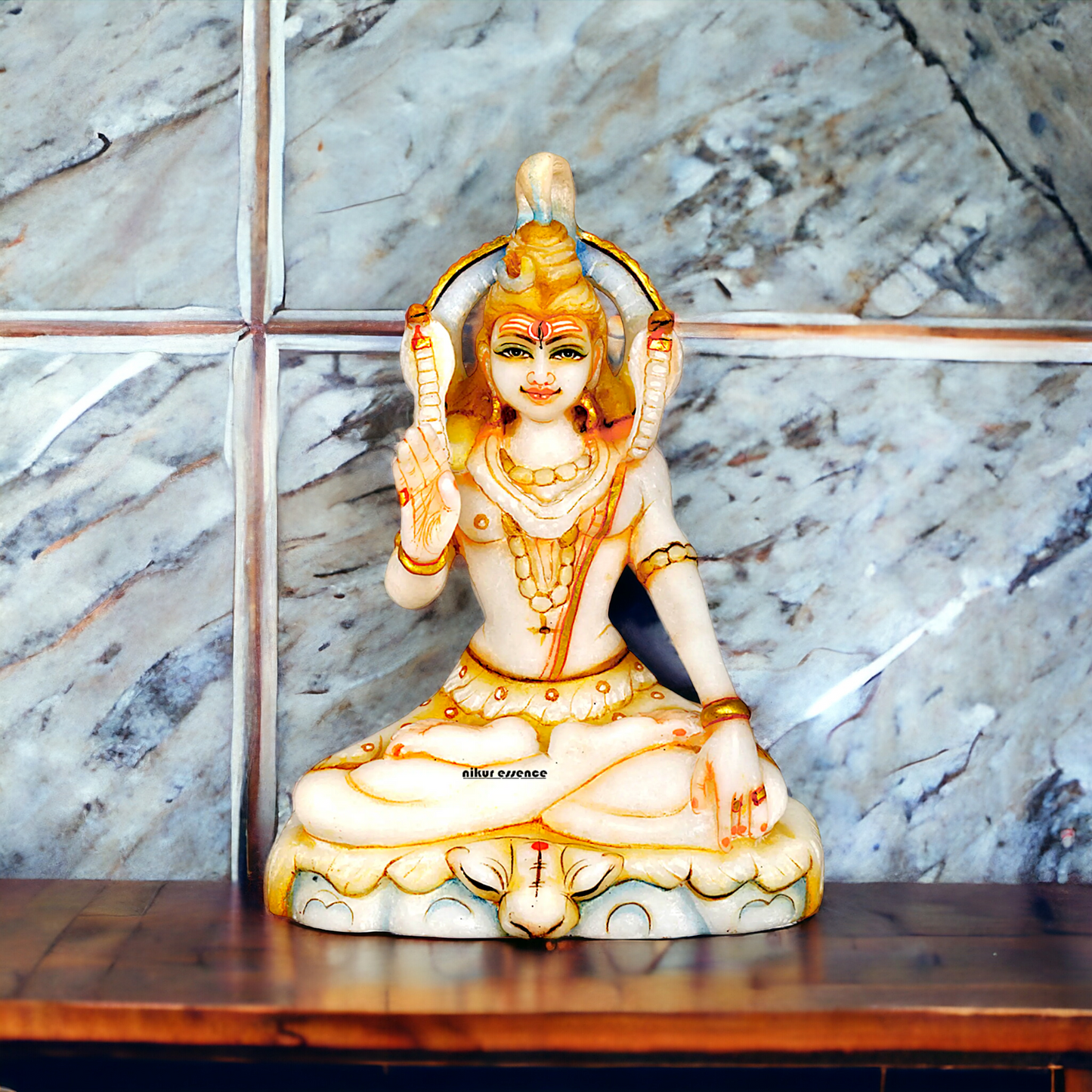 Pure Marble Shiva Parvati idol - 7 Inches