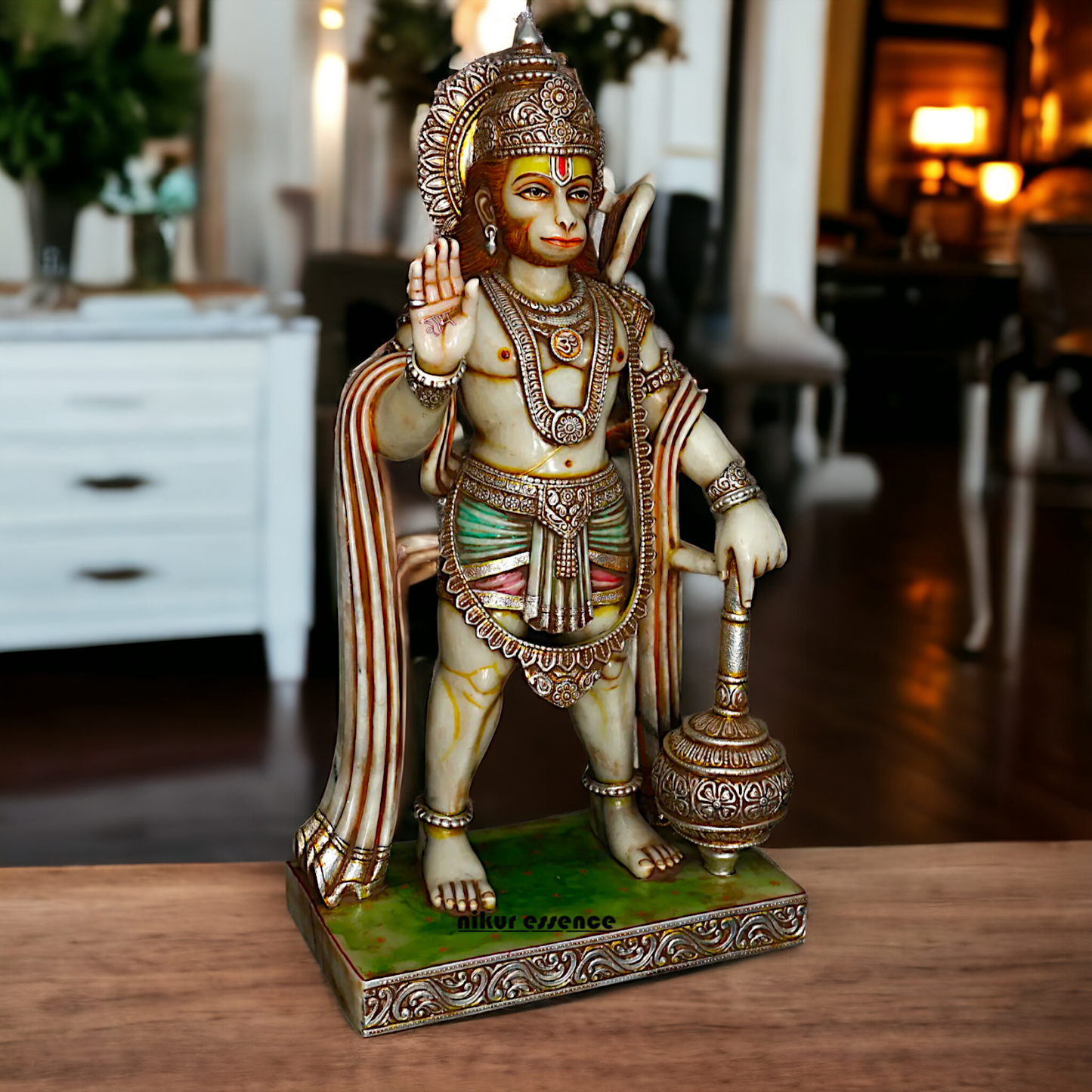 Large Hanuman ji Standing with Gada Marble idol - 44 Inches