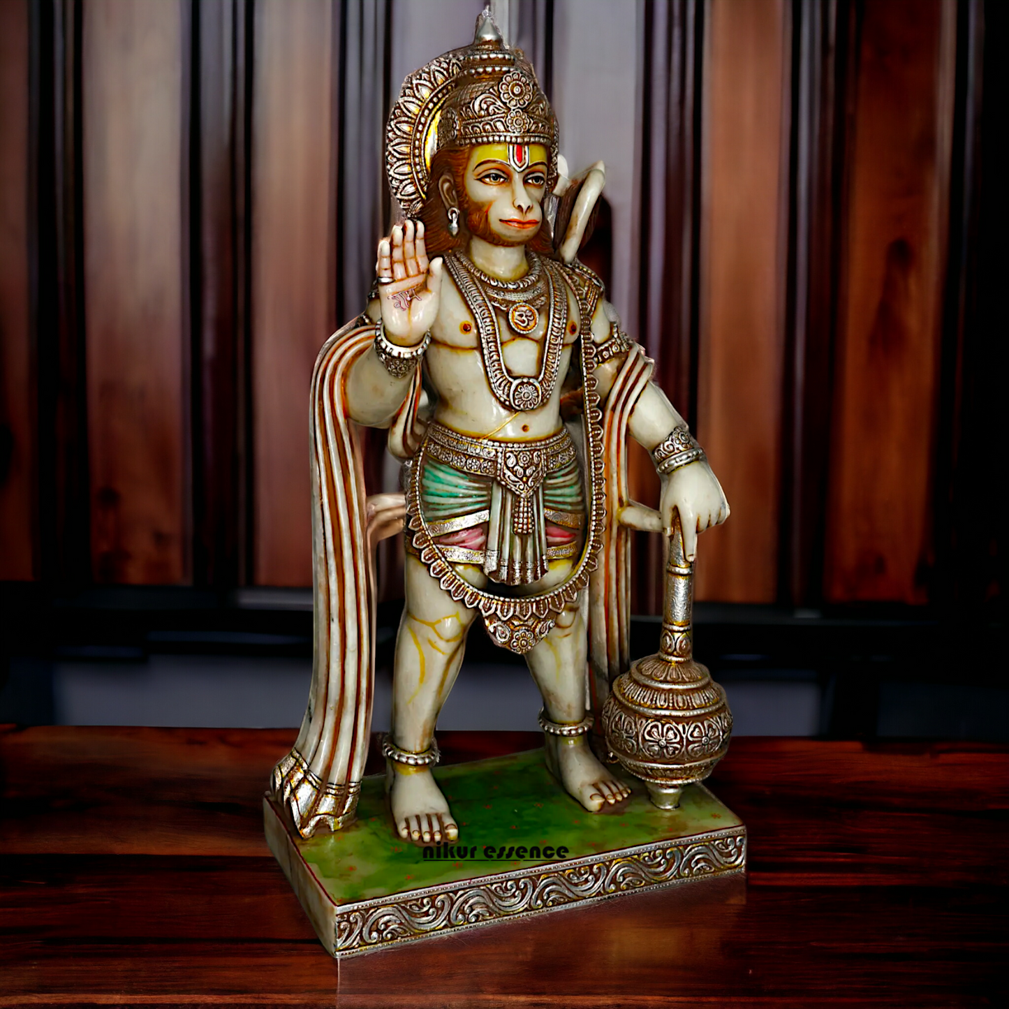 Large Hanuman ji Standing with Gada Marble idol - 44 Inches