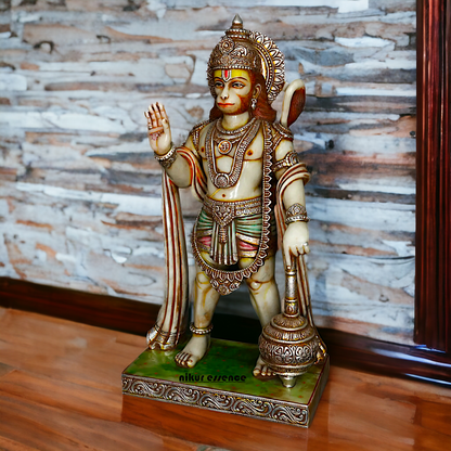 Large Hanuman ji Standing with Gada Marble idol - 44 Inches