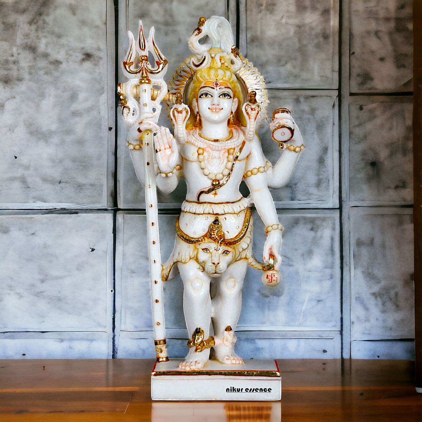 Pure Marble Shiva Standing with Blessing idol - 18 Inches