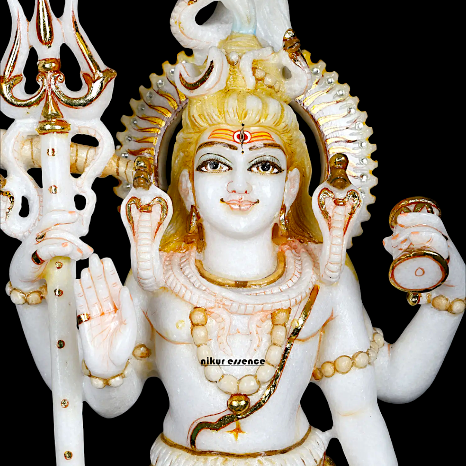 Pure Marble Shiva Standing with Blessing idol - 18 Inches