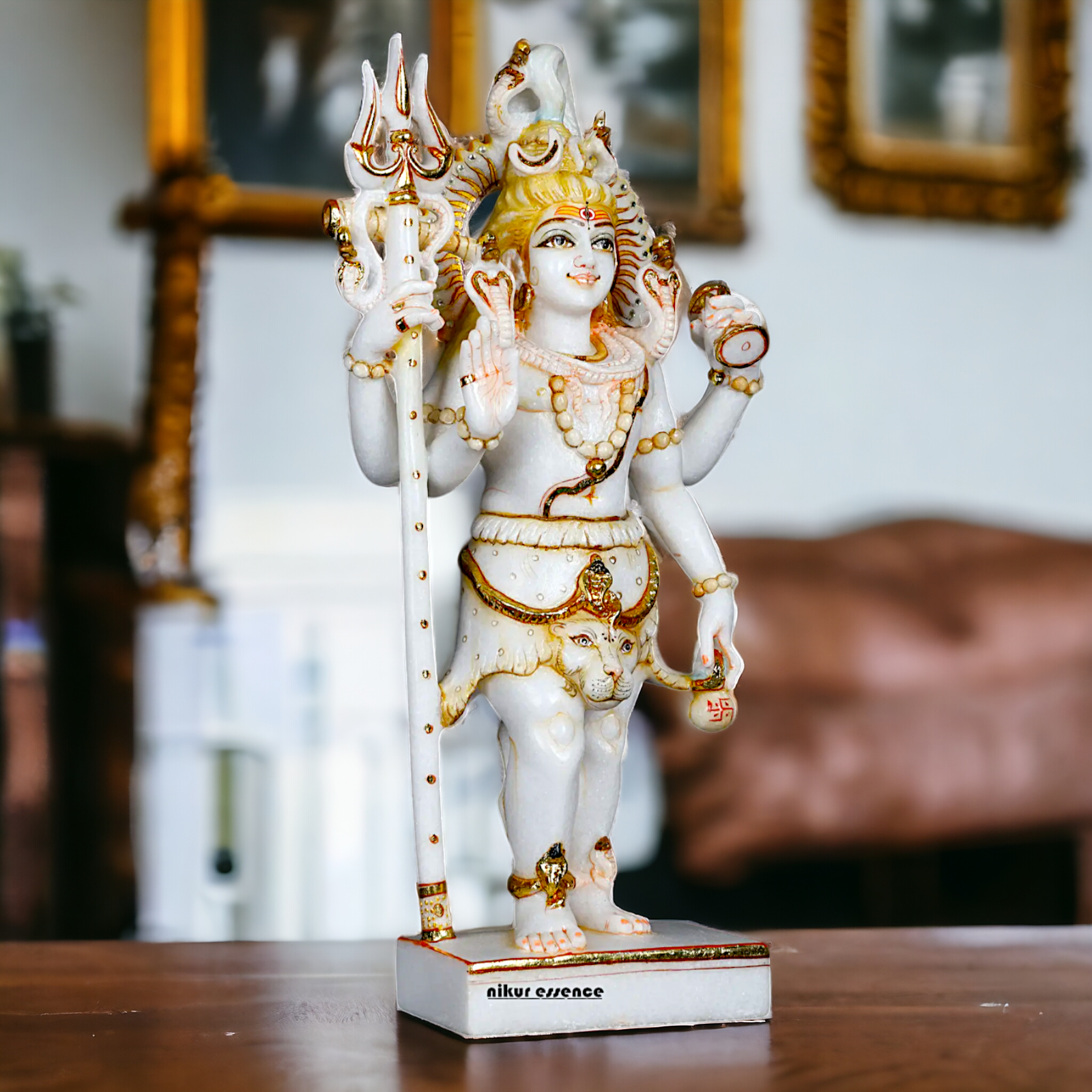 Pure Marble Shiva Standing with Blessing idol - 18 Inches