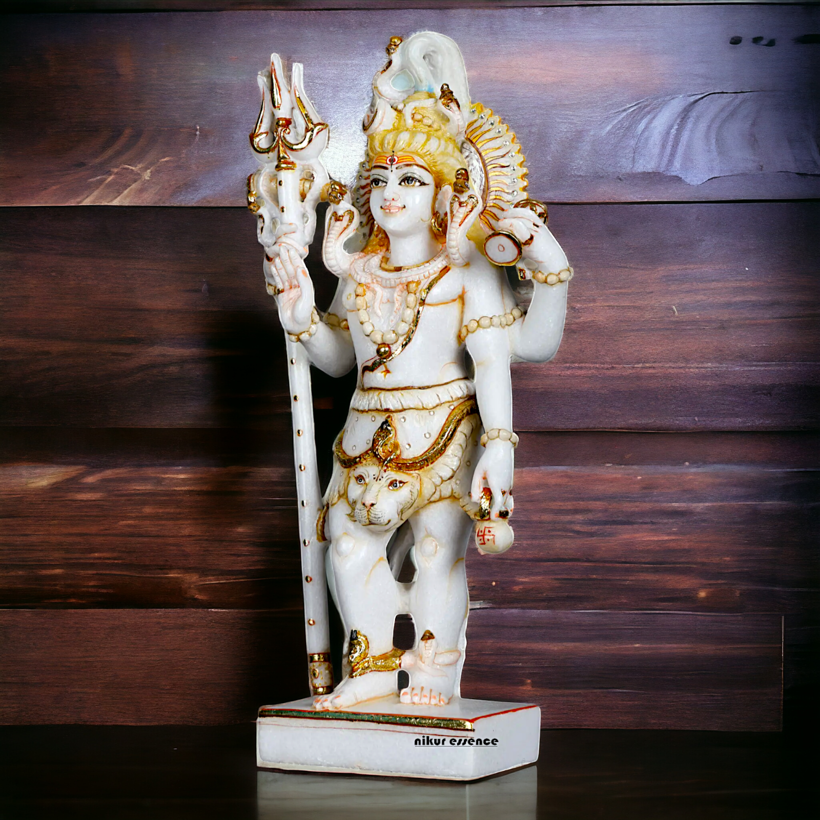 Pure Marble Shiva Standing with Blessing idol - 18 Inches