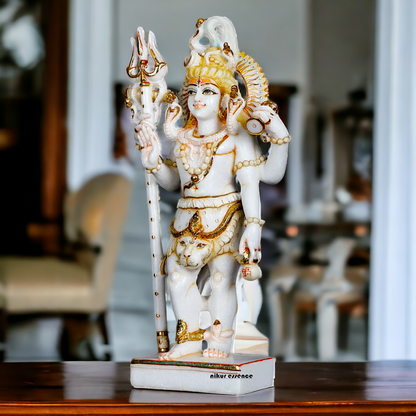 Pure Marble Shiva Standing with Blessing idol - 18 Inches