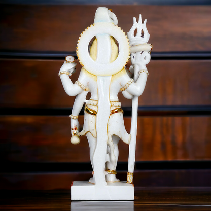 Pure Marble Shiva Standing with Blessing idol - 18 Inches