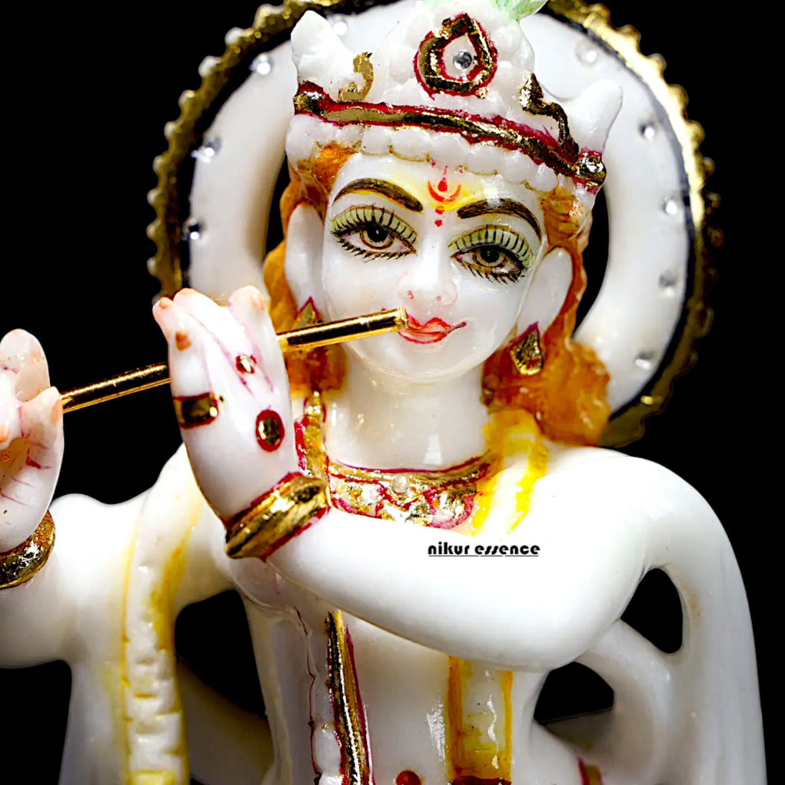 Marble Krishna with Playing Flute idol - 8 Inches