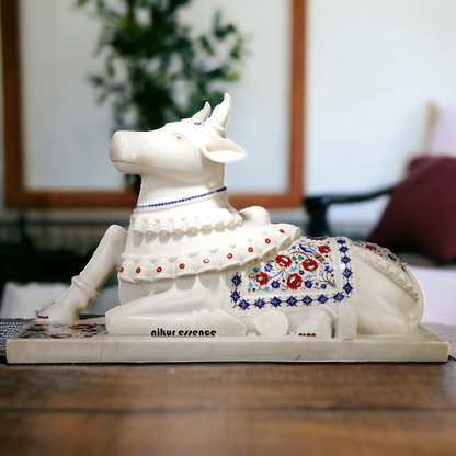 Marble Nandi shiv idol - 35 Inches