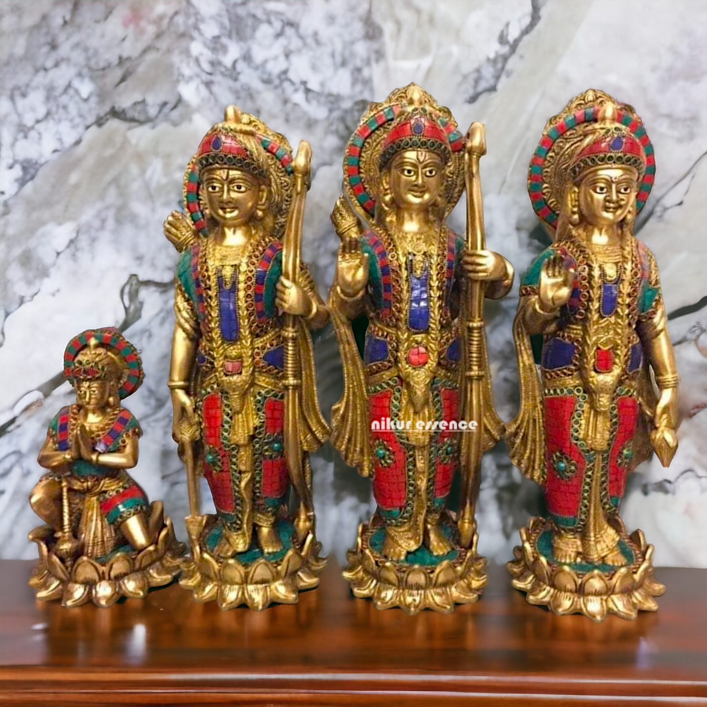 Ram Darbar Parivar Brass with Stone work idol - 17.5 inches