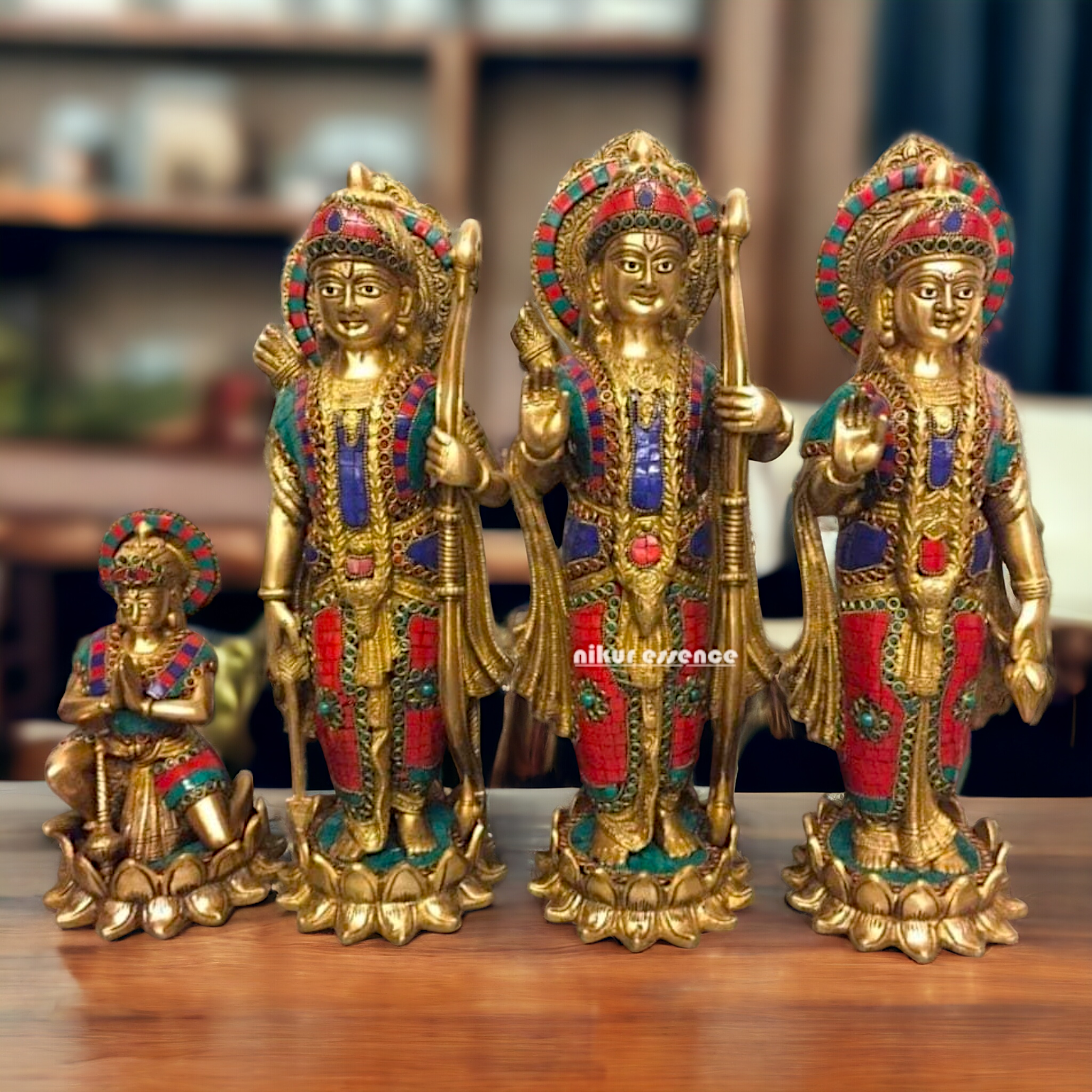 Ram Darbar Parivar Brass with Stone work idol - 17.5 inches