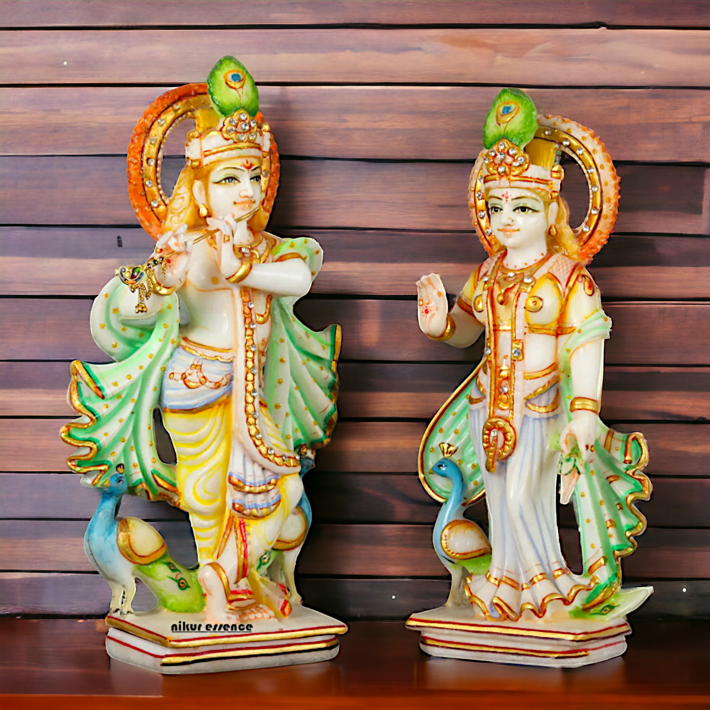 Radha Krishna Standing Original Marble idol - 12 Inches