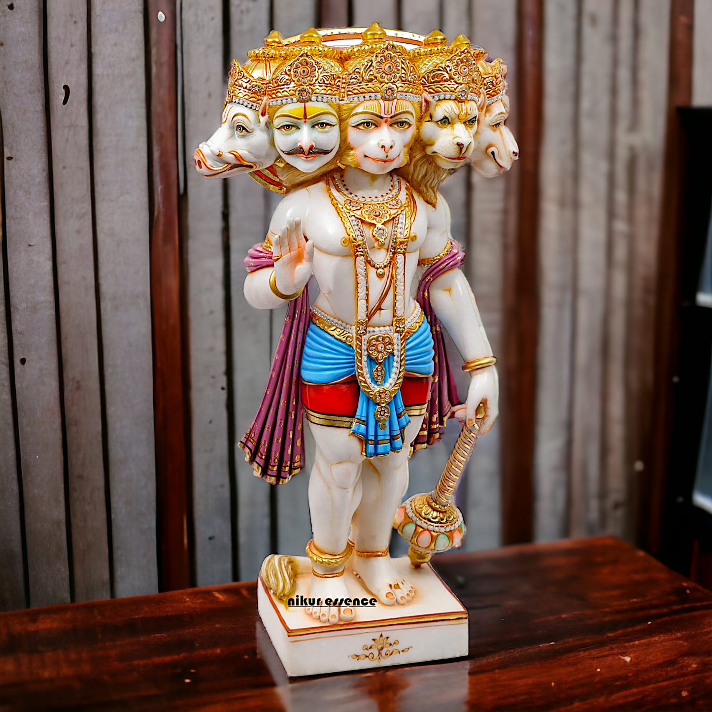 Big Hanuman Panchmukhi Standing with Gada Marble idol - 37 Inches