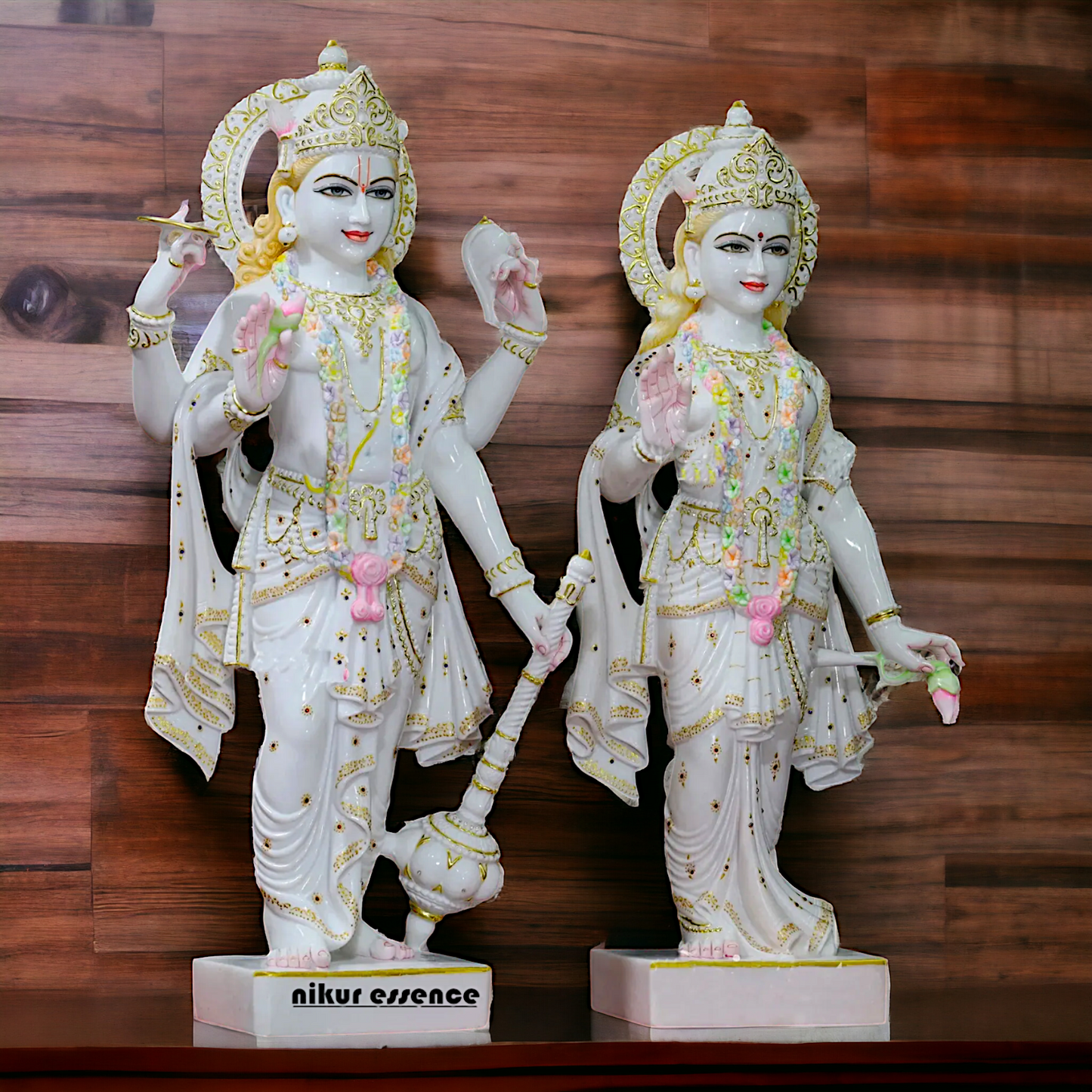 Vishnu Lakshmi Standing Marble statue - 39 Inches