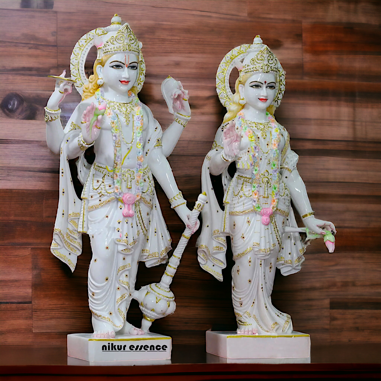 Vishnu Lakshmi Standing Marble statue - 39 Inches