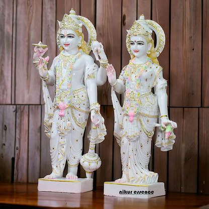 Vishnu Lakshmi Standing Marble statue - 39 Inches