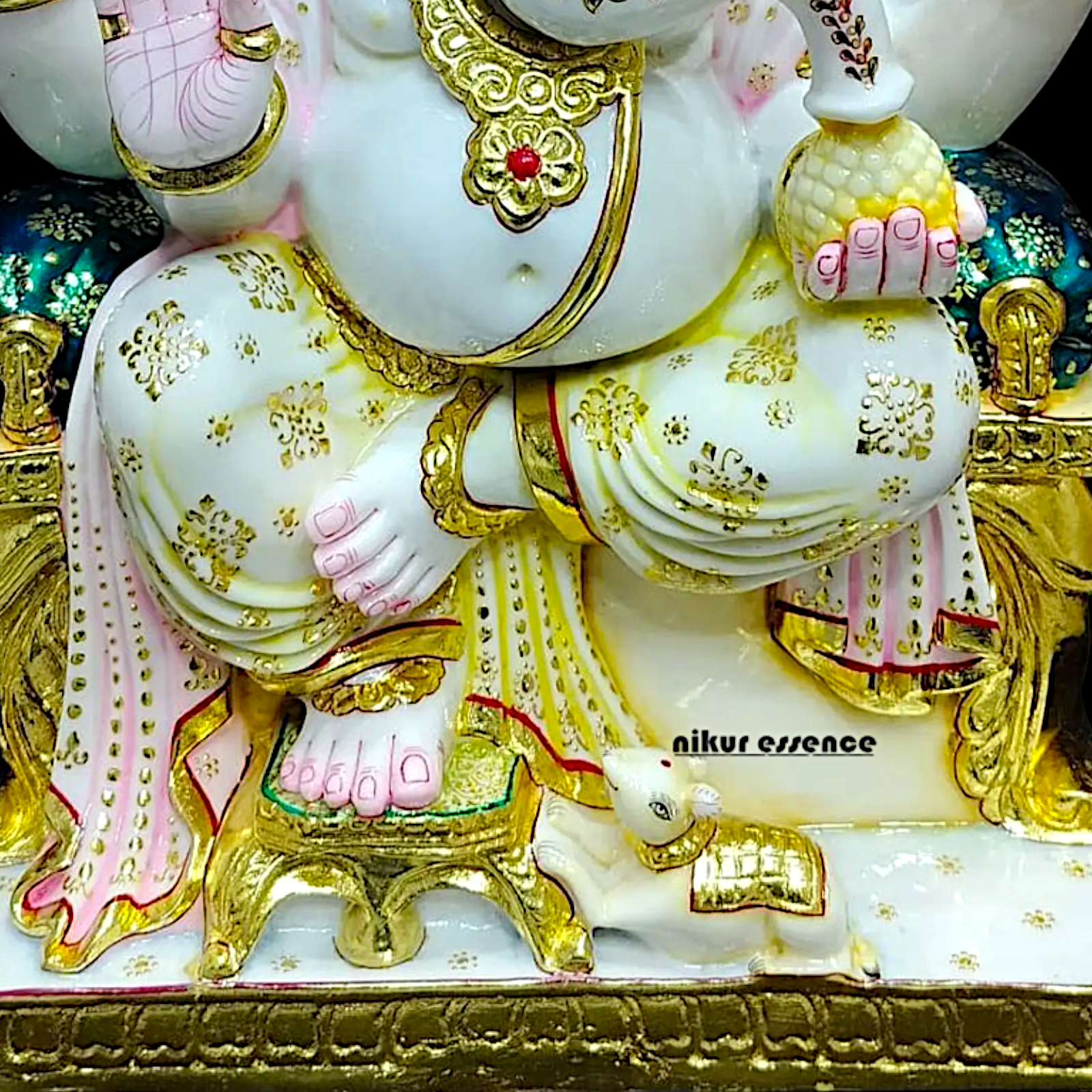 Big Ganesha Ganpati Sitting marble idol - 24 Inches