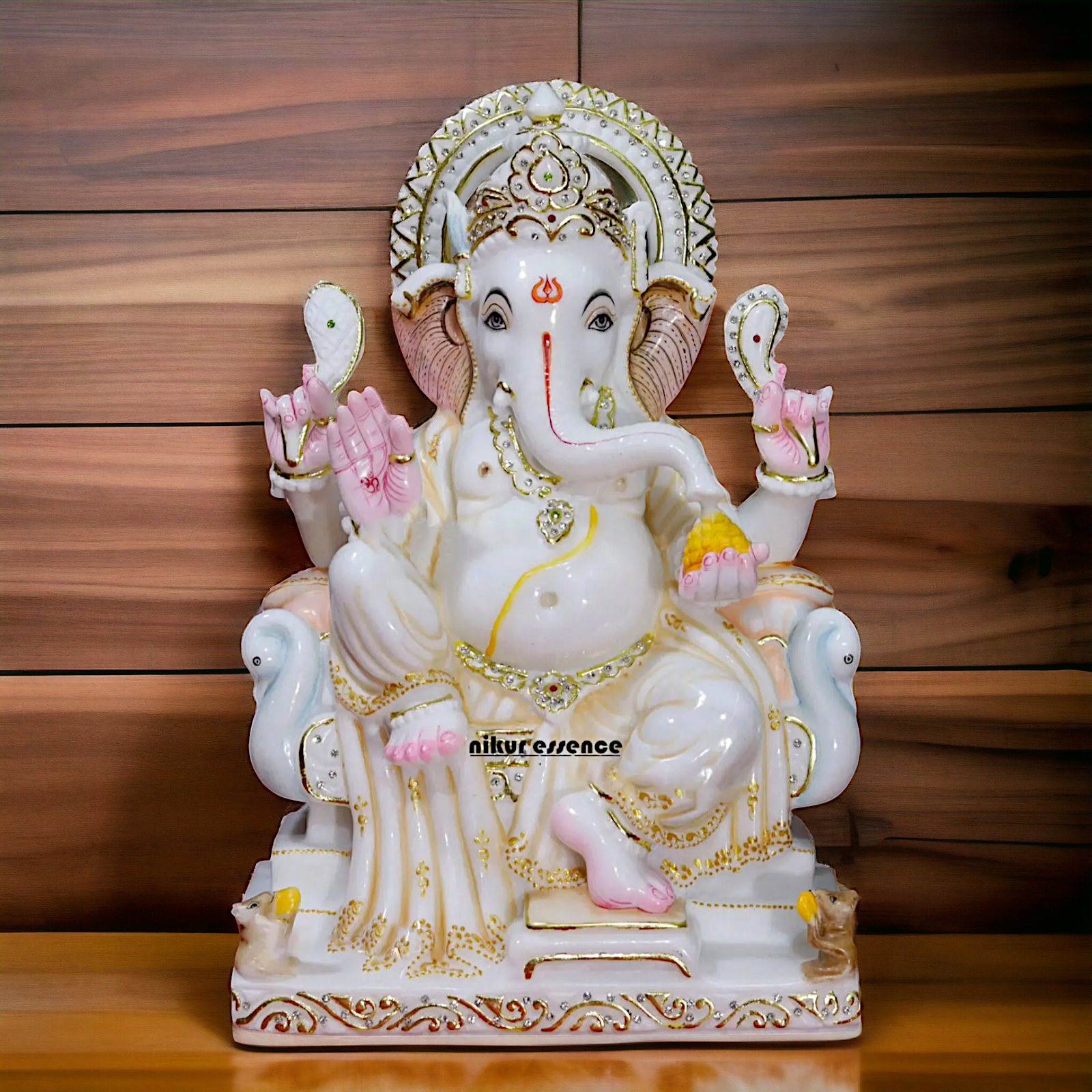 Ganesha sitting Marble statue - 18 inches