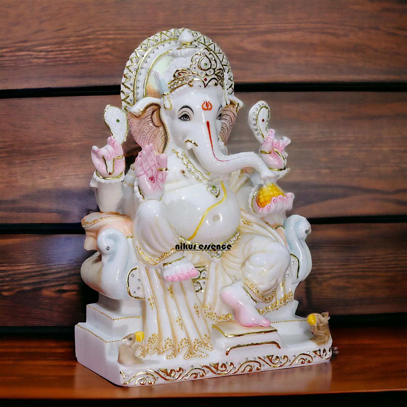 Ganesha sitting Marble statue - 18 inches