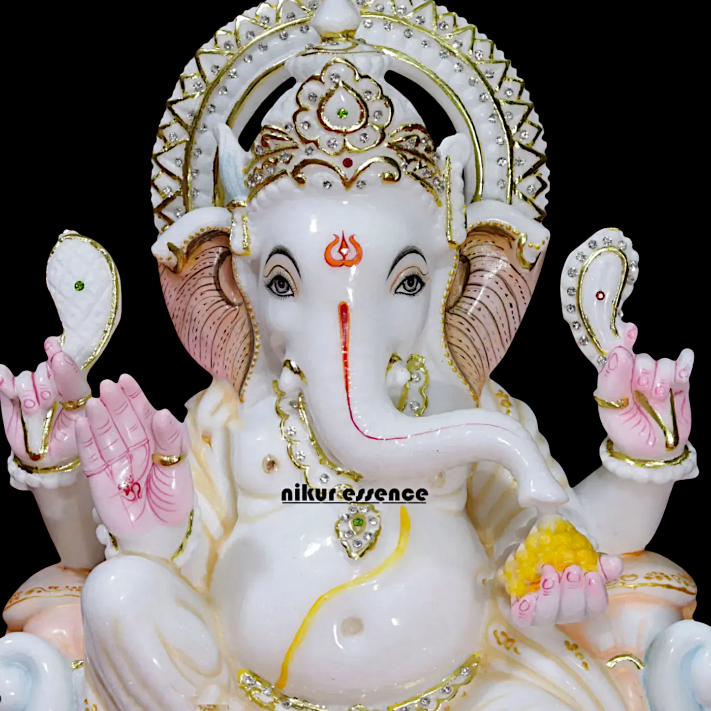 Ganesha sitting Marble statue - 18 inches