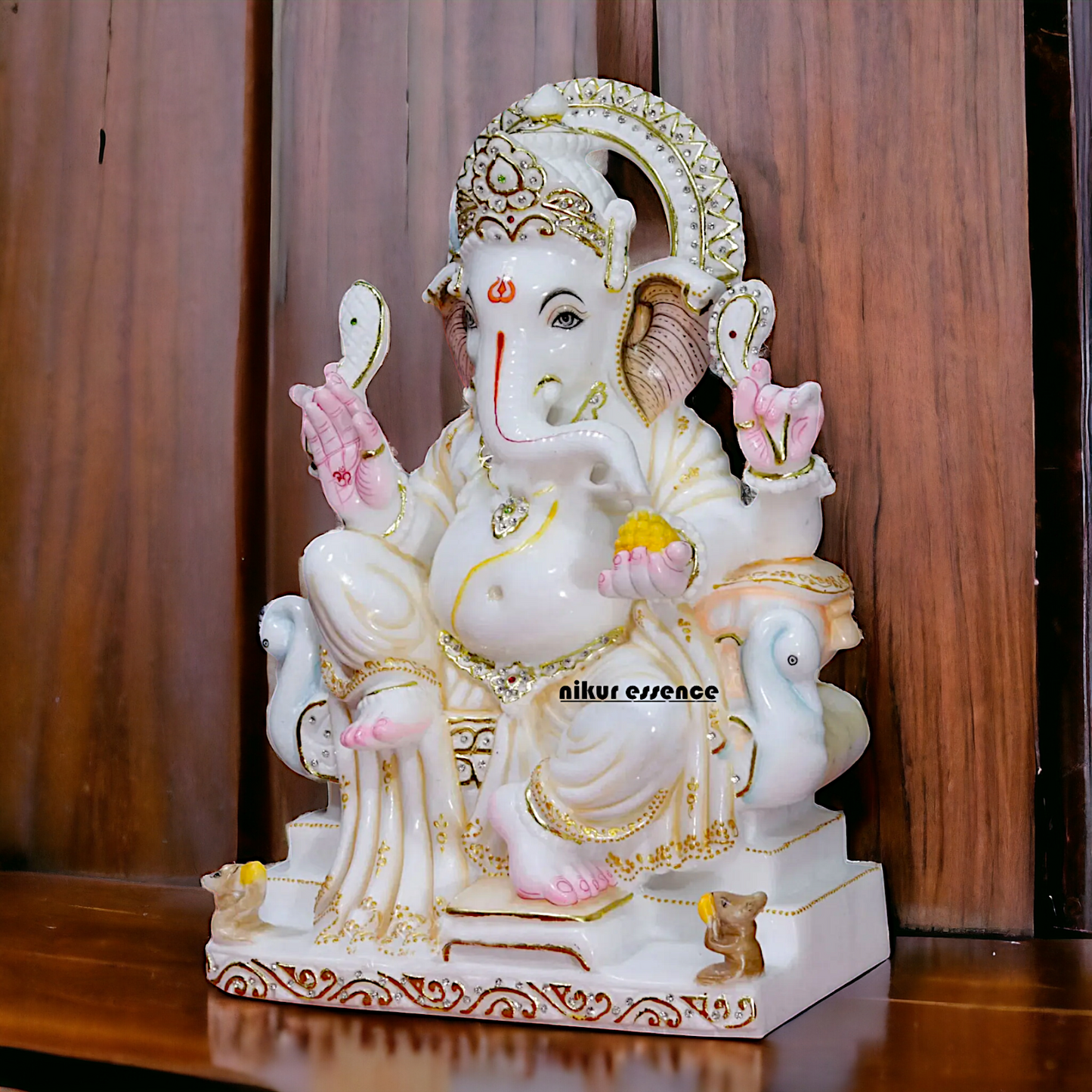 Ganesha sitting Marble statue - 18 inches