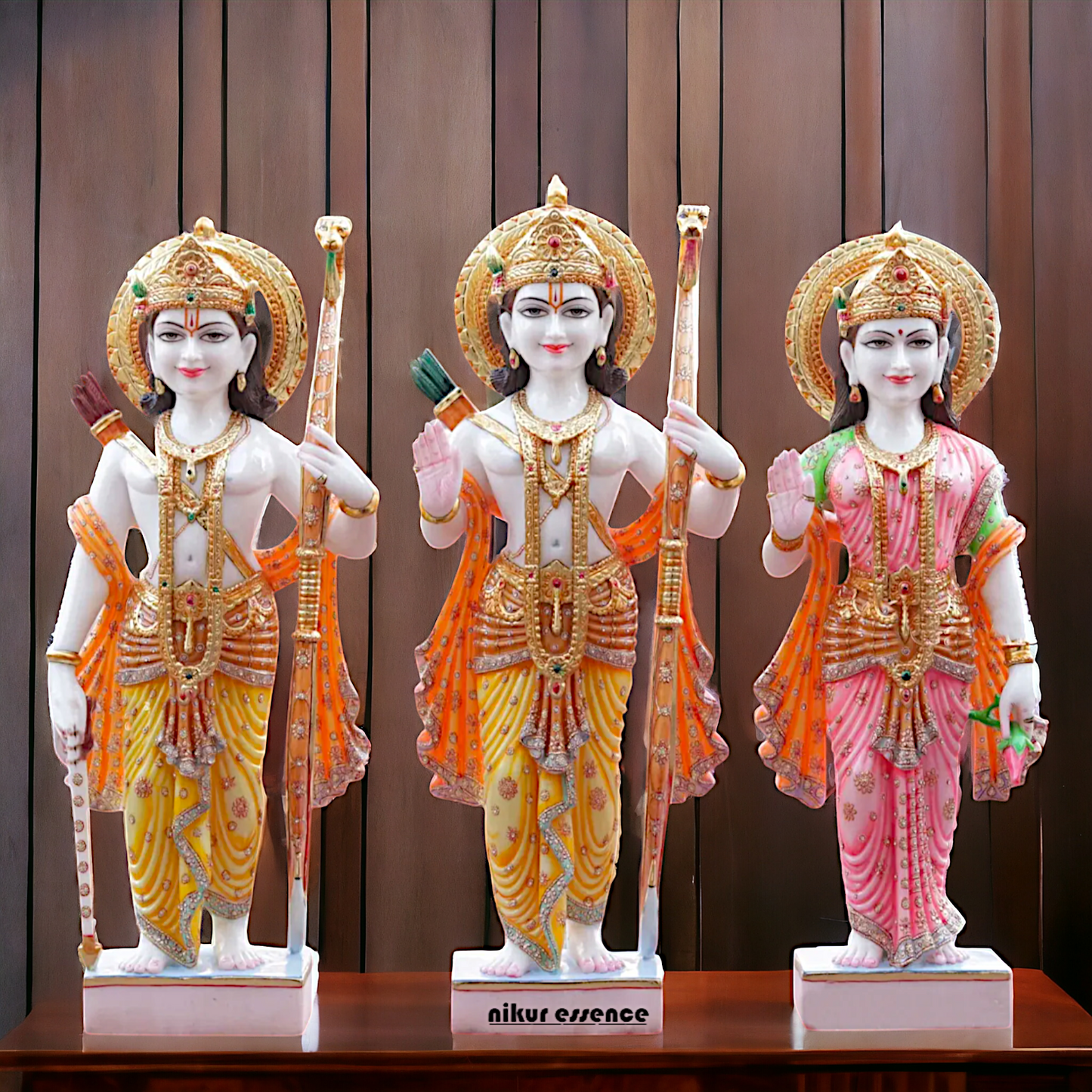 Large Ram Darbar Parivar Marble statue - 42 inches