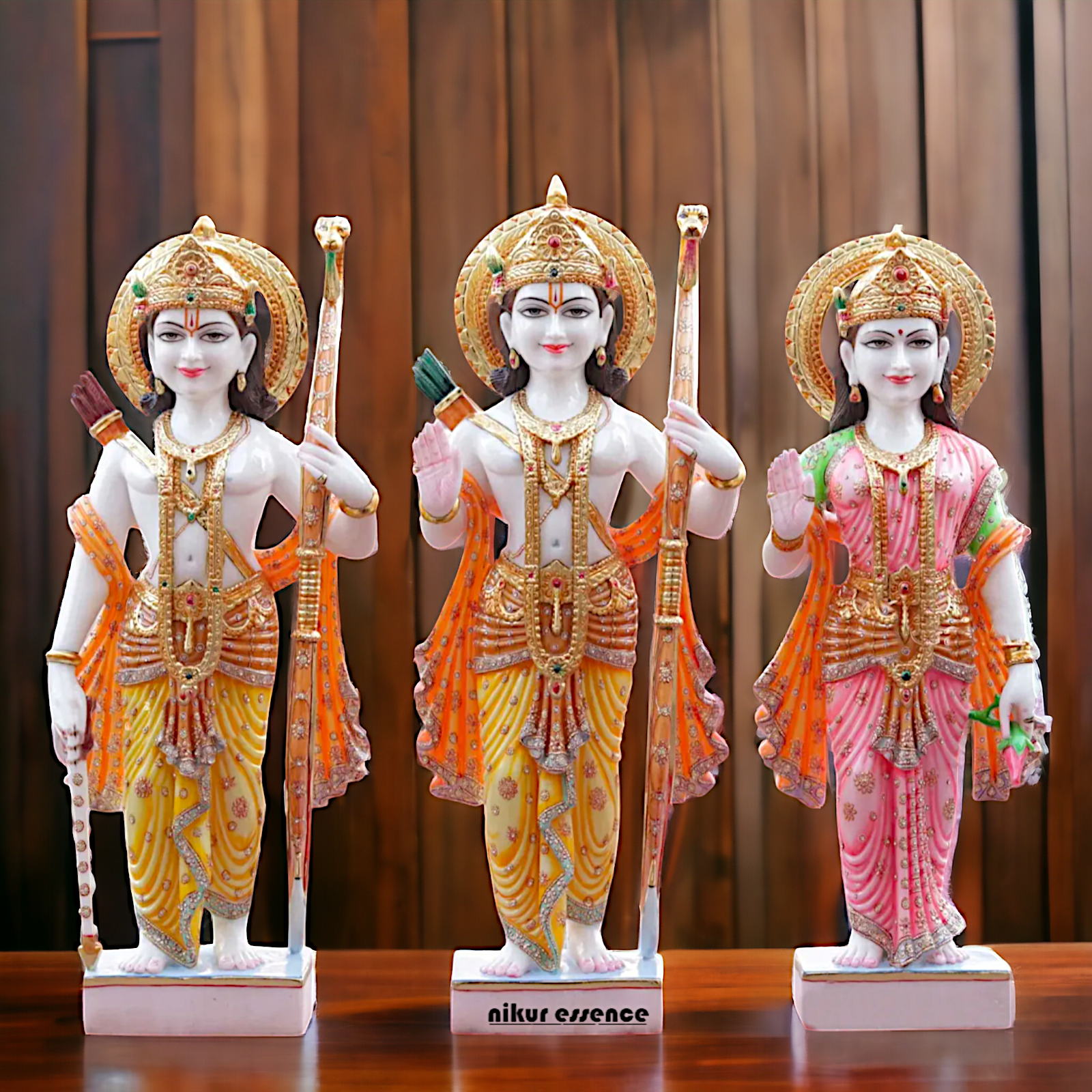 Large Ram Darbar Parivar Marble statue - 42 inches