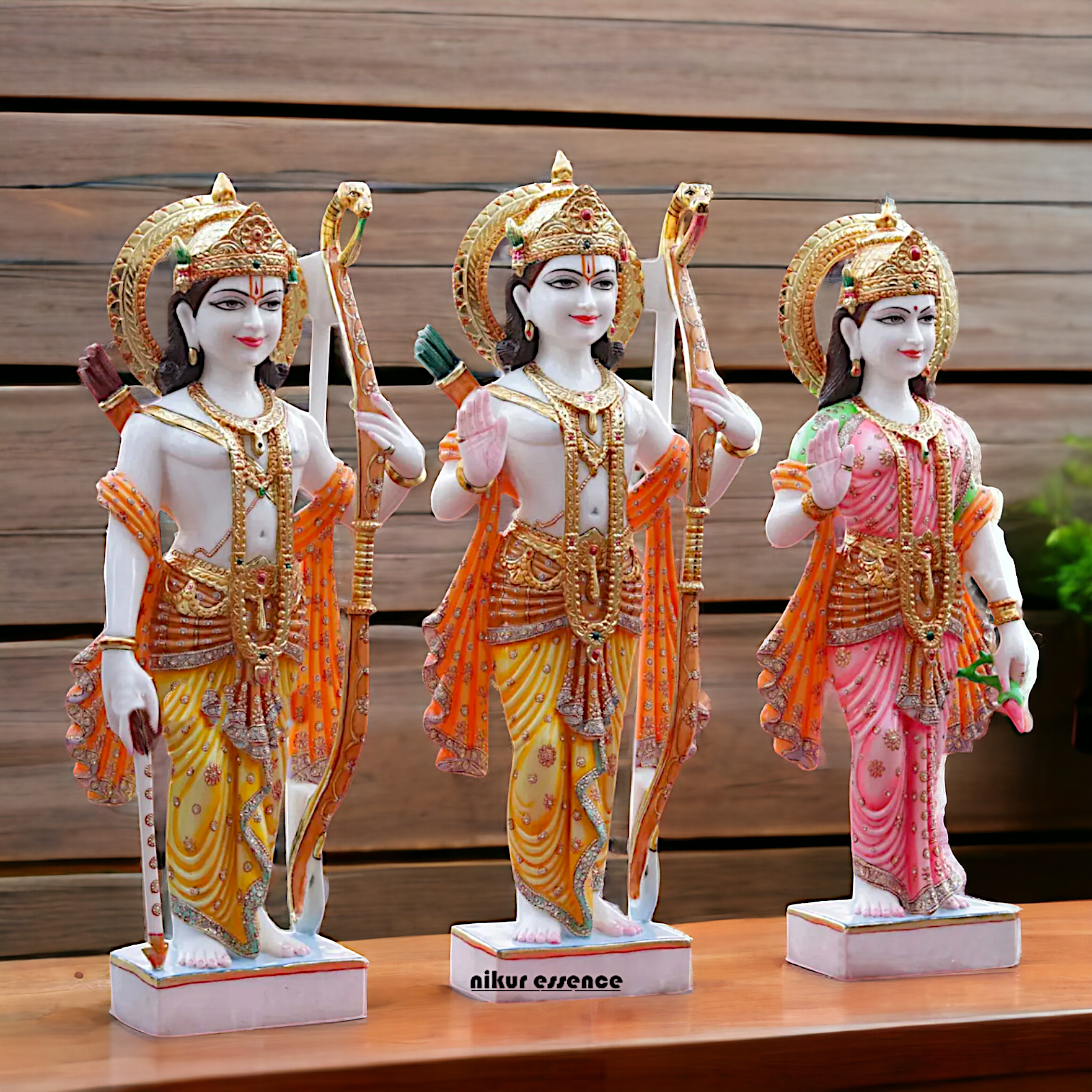 Large Ram Darbar Parivar Marble statue - 42 inches