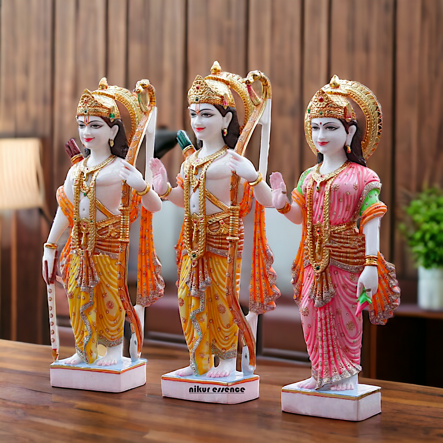 Large Ram Darbar Parivar Marble statue - 42 inches