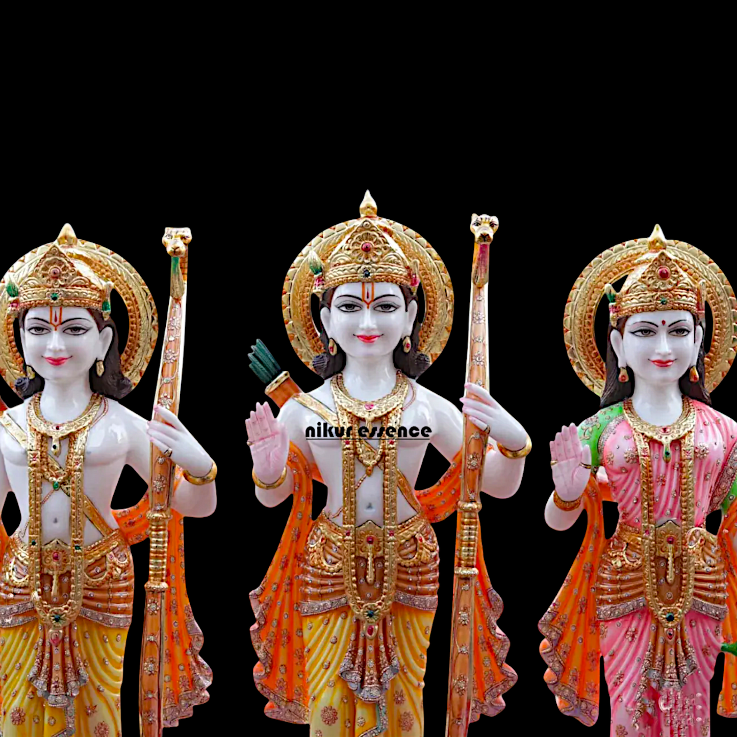 Large Ram Darbar Parivar Marble statue - 42 inches