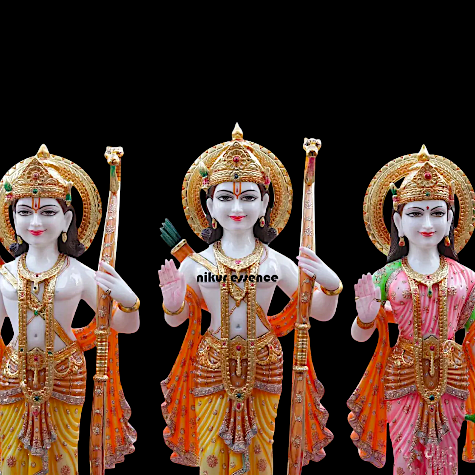 Large Ram Darbar Parivar Marble statue - 42 inches