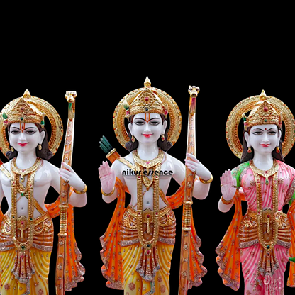 Large Ram Darbar Parivar Marble statue - 42 inches