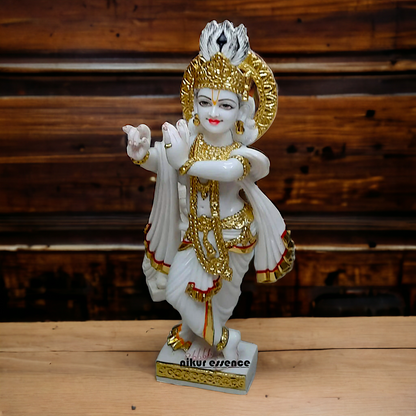 Big Krishna Standing marble idol - 18 inches