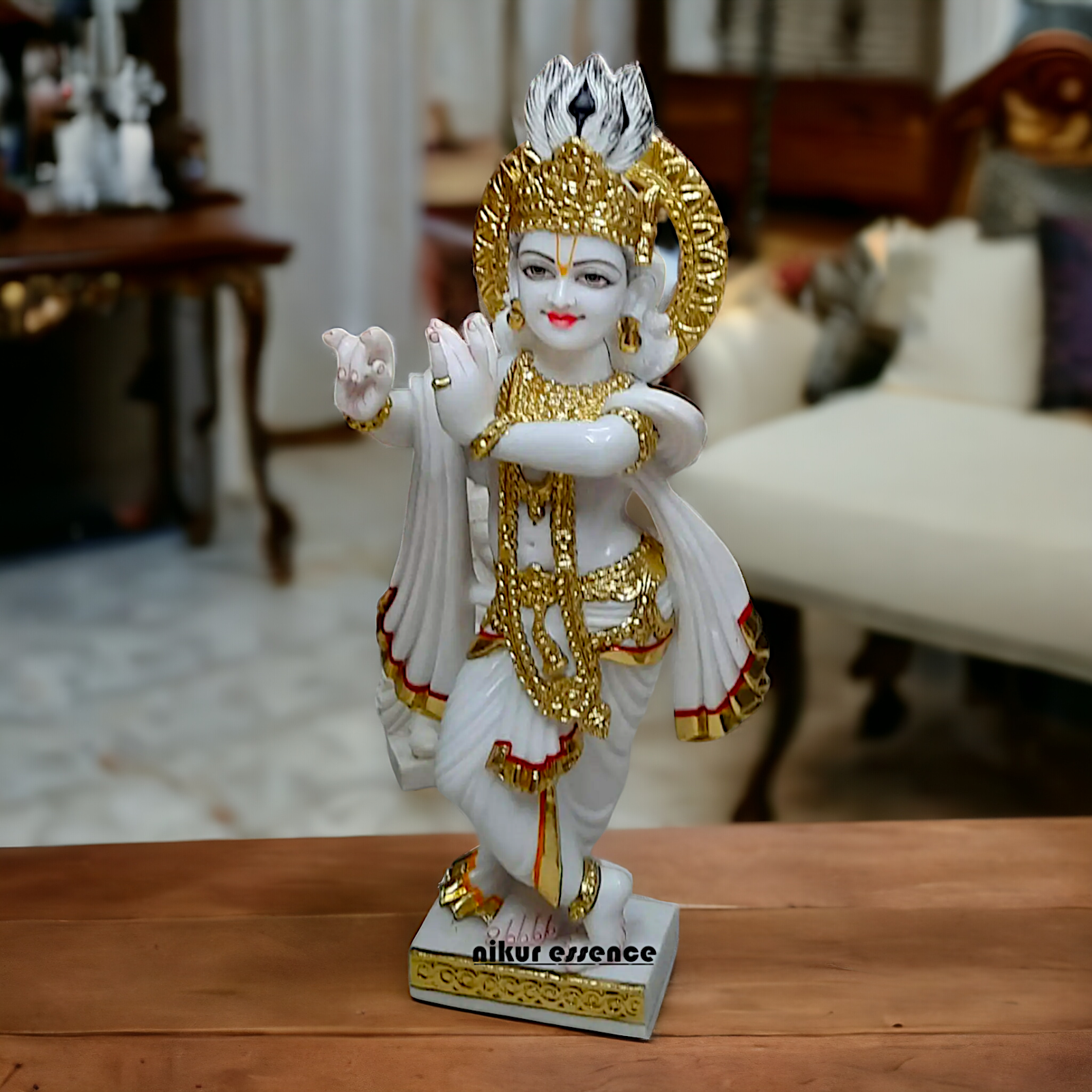 Big Krishna Standing marble idol - 18 inches