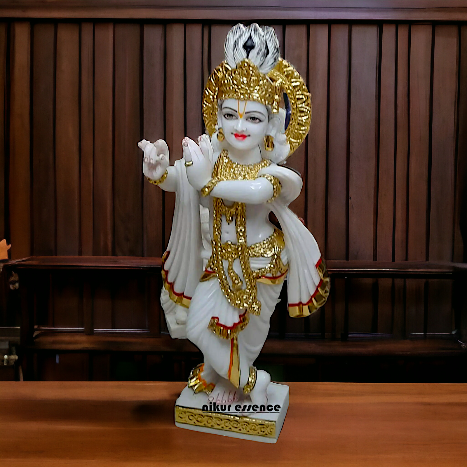 Big Krishna Standing marble idol - 18 inches